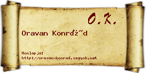 Oravan Konrád névjegykártya